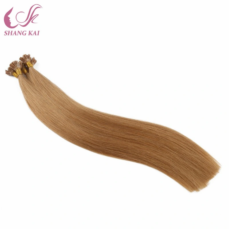 China Human Hair Raw Indian Hair Honey Blonde Pre Bonded Keratin Flat Tip Virgin Hair Bundles