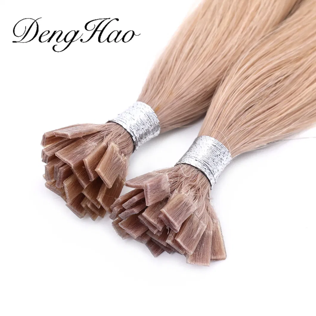 Wholesale Unprocessed Human Remy Hair Prebonded Thick End Italy Keratin I V U Flat Tip Hair Extension