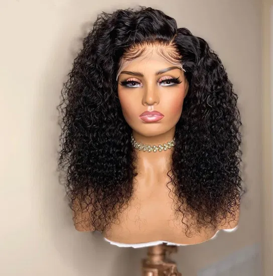 Parrucche frontali in pizzo sintetico HD ricci economici all'ingrosso da donna afro riccia