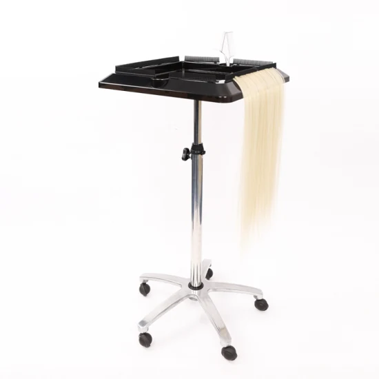 Carrello per salone con rotelle Carrello per barbiere, porta parrucca mobile Organizzatore per vassoio per strumenti per estensione dei capelli, Carrello portaoggetti multifunzione regolabile in altezza, Servizio colorazione dei capelli