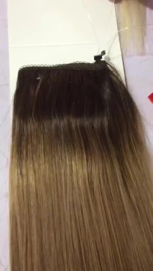 Estensioni dei capelli con trama Halo di capelli umani naturali al 100% all'ingrosso con due clip